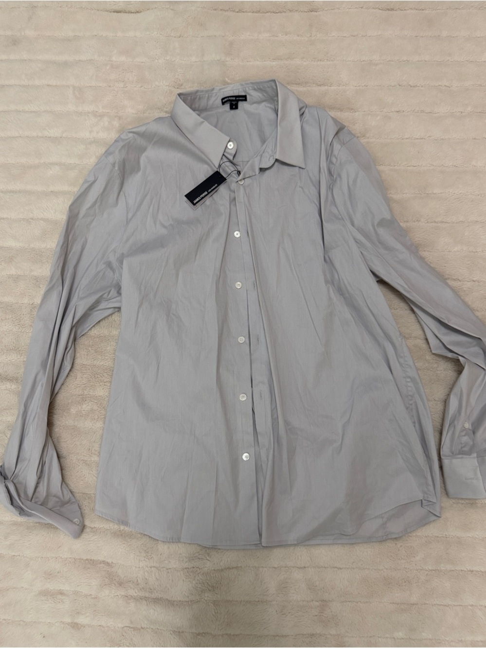 James Perse Light Gray Long-Sleeve Dress Shirt